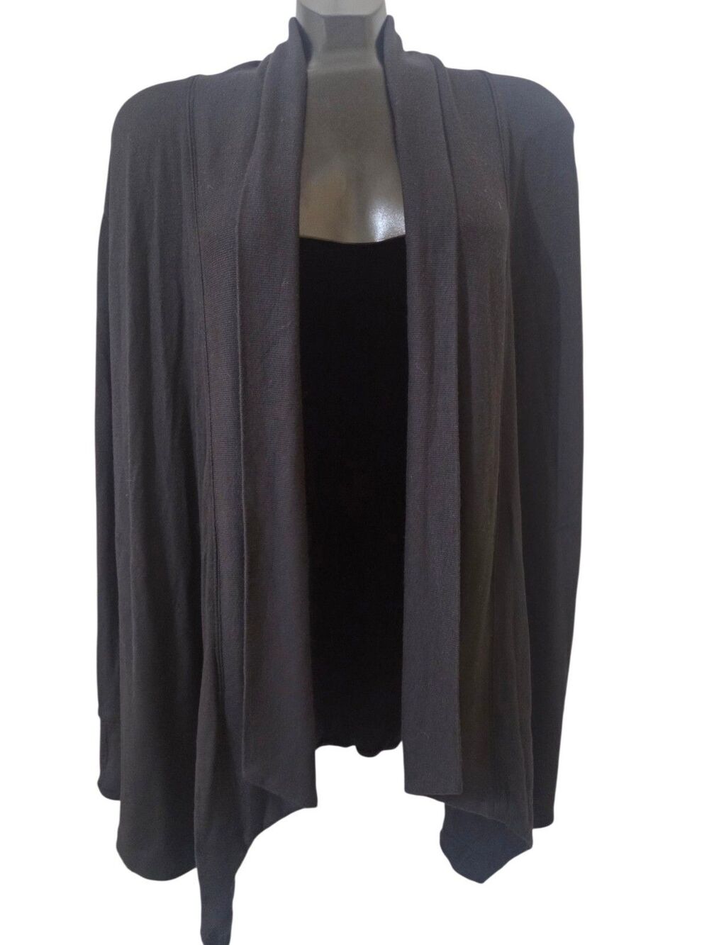 Athleta Pranayama II Wrap Cardigan Women's M Black Pockets Thumbholes Yoga K3.1